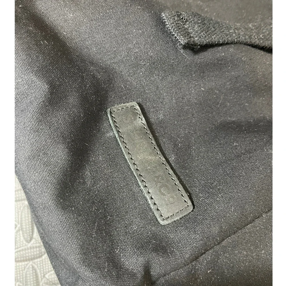 Stubble & Co Backpack Unisex Large Black Canvas Drawstring Flap Laptop Rucksack
